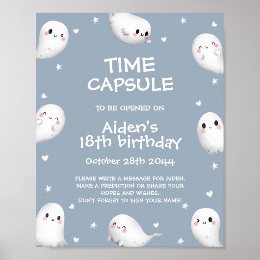 Schattigee Spooky One Halloween Time Capsule Sign Poster (Voorkant)