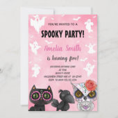 Schattigee Spooky Party Kaart voor kinderen of vol (Voorkant)
