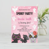 Schattigee Spooky Party Kaart voor kinderen of vol (Staand voorkant)