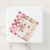 Schattigee Spooky Pink Daisy Halloween Party Invit Bedankjes Labels (In situ)