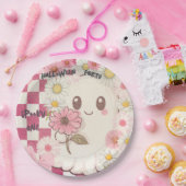 Schattigee Spooky Pink Daisy Halloween Party Invit Papieren Bordje (Feest)