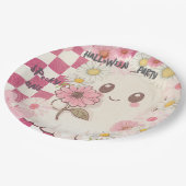 Schattigee Spooky Pink Daisy Halloween Party Invit Papieren Bordje (Gekanteld)