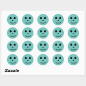 Schattigee Spooky Schattig Blauwgroen Halloween sc Ronde Sticker (Vel)
