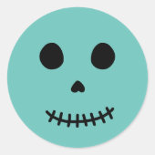 Schattigee Spooky Schattig Blauwgroen Halloween sc Ronde Sticker (Voorkant)