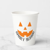 Schattigee Spooky Season Pumpkin Face Halloween Papieren Bekers (Achterkant)