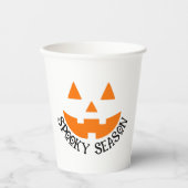 Schattigee Spooky Season Pumpkin Face Halloween Papieren Bekers (Voorkant)