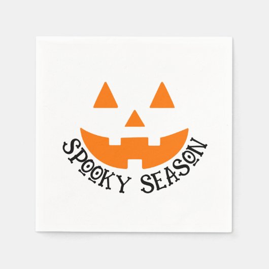 Schattigee Spooky Season Pumpkin Face Halloween Servet (Voorkant)