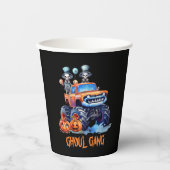 Schattigee Spooky Skeletons Ghoul Gang Truck Hallo Papieren Bekers (Voorkant)