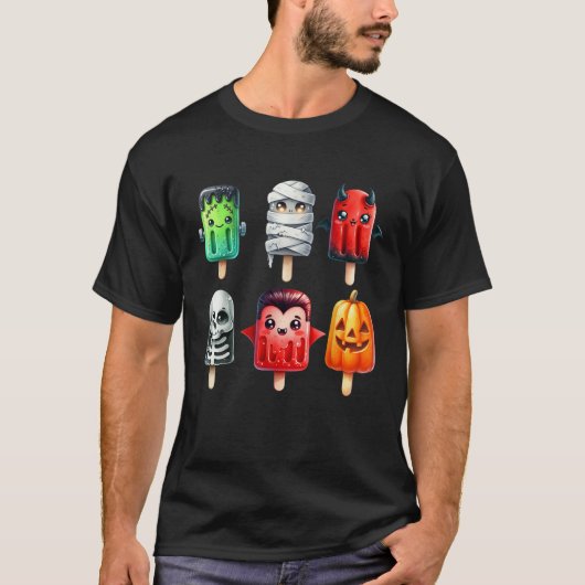 Schattigee Spooky Summer Halloween Popsicles Summe T-shirt (Voorkant)