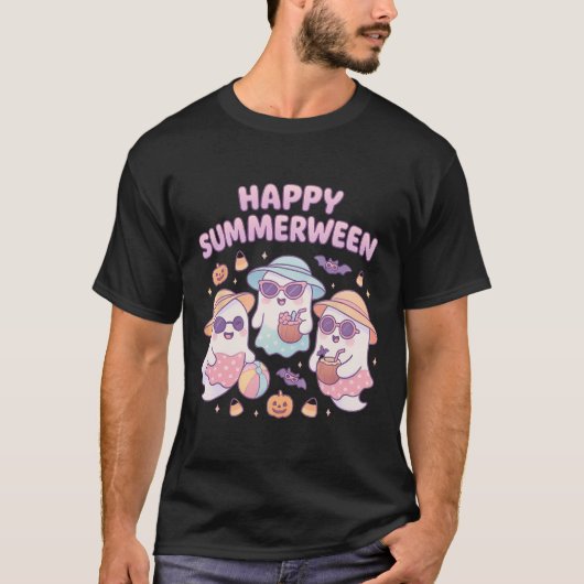 Schattigee Spooky Summerween Ghosts met Sungles en T-shirt (Voorkant)
