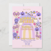 Schattigee Spooky Vibes Groovy Ghost Halloween Ver Kaart (Voorkant)