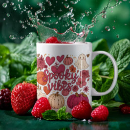 Schattigee Spooky Vibes Hearts Pumpkin Design Koffiemok