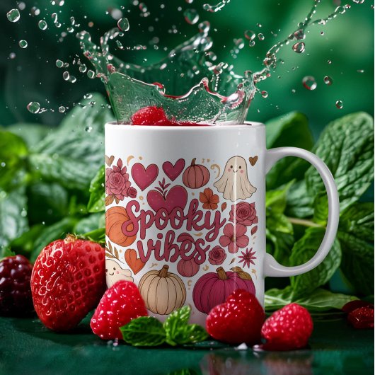 Schattigee Spooky Vibes Hearts Pumpkin Design Koffiemok