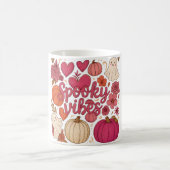 Schattigee Spooky Vibes Hearts Pumpkin Design Koffiemok (Center)