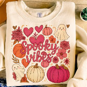 Schattigee Spooky Vibes Hearts Pumpkin Design Mann T-shirt