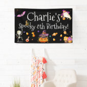 Schattigee Spooky Waterverf Meisje/Jongen Hallowee Spandoek (Insitu)