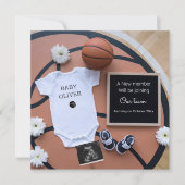 Schattigee sport basketbal zwangerschapsaankondigi kaart (Voorkant)