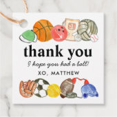 Schattigee sport spel ballen kinderen verjaardag d bedankjes labels (Voorkant)