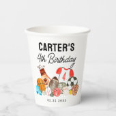 Schattigee Sport Waterverf Balls Kids Verjaardagsg Papieren Bekers (Voorkant)