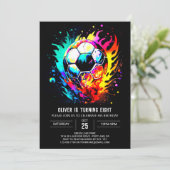 Schattigee Sport Waterverf Voetbal Verjaardag Kaart (Staand voorkant)