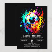 Schattigee Sport Waterverf Voetbal Verjaardag Kaart (Voorkant / Achterkant)