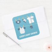 Schattigee Sportkleding Baseball Baby shower Stick Vierkante Sticker (Envelop)