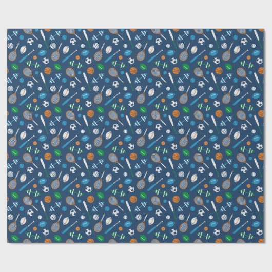 Schattigee sportuitrusting print cadeaupapier (Vlak)