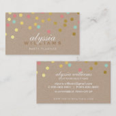 SCHATTIGEE SPOT confetti trendy gouden koraal mint Visitekaartje (Voorkant / Achterkant)