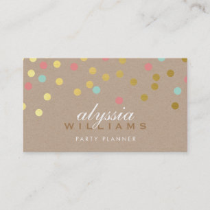 SCHATTIGEE SPOT confetti trendy gouden koraal mint Visitekaartje