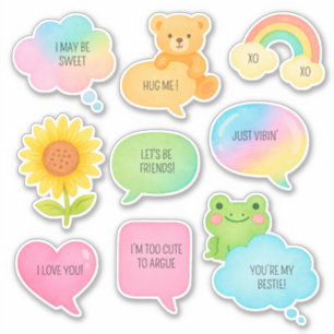 Schattigee Spraak Bubbels kinder plakboek cartoon Sticker