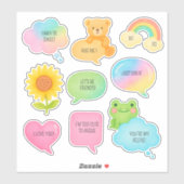 Schattigee Spraak Bubbels kinder plakboek cartoon  Sticker (Vel)