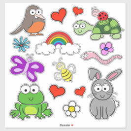 Schattigee Spring Animals Sticker Set