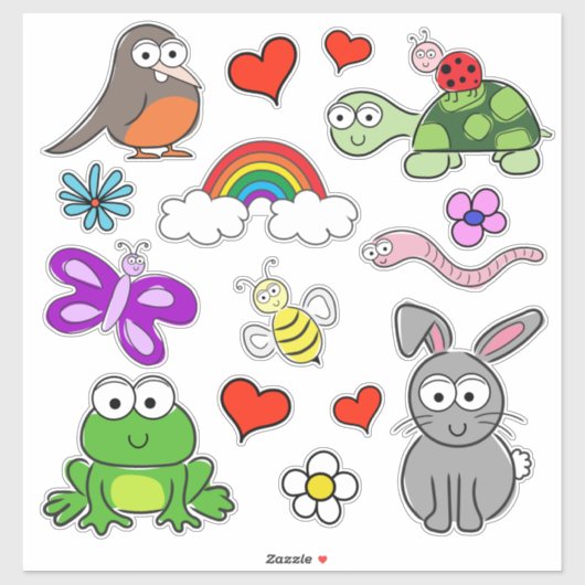 Schattigee Spring Animals Sticker Set (Vel)