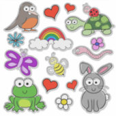 Schattigee Spring Animals Sticker Set (Voorkant)