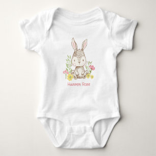 Schattigee Spring Bunny gepersonaliseerd Romper