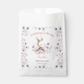 Schattigee Spring Bunny Paarse Bloemen Meisje Baby Bedankzakje (Voorkant)