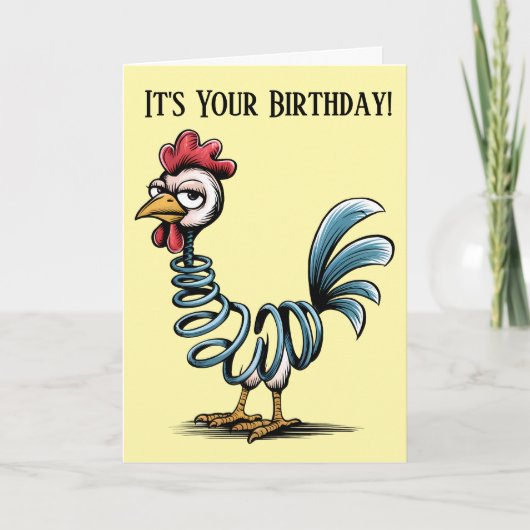 Schattigee Spring Chicken Birthday Kaart (Voorkant)