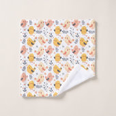 Schattigee Spring Chicks en Bloemenpatroon Bad Handdoek (Wasdoekje)