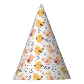 Schattigee Spring Chicks en Bloemenpatroon Feesthoedjes (Voorkant)