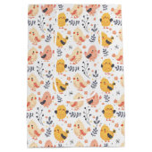Schattigee Spring Chicks en Bloemenpatroon Medium Cadeauzakje (Achterkant)