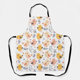 Schattigee Spring Chicks en Bloemenpatroon Schort