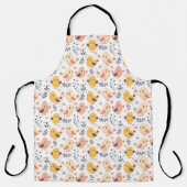 Schattigee Spring Chicks en Bloemenpatroon Schort (Voorkant)
