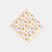 Schattigee Spring Chicks en Bloemenpatroon Servet (Hoek)