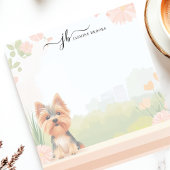 Schattigee Spring Yorkshire Terrier Bloemen gepers Notitieblok
