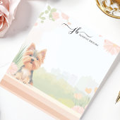 Schattigee Spring Yorkshire Terrier Bloemen gepers Notitieblok