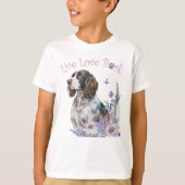 Schattigee Springer Spaniel Hondenbloem T-shirt (Voorkant)
