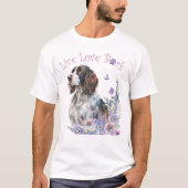 Schattigee Springer Spaniel Hondenbloem T-shirt (Voorkant)