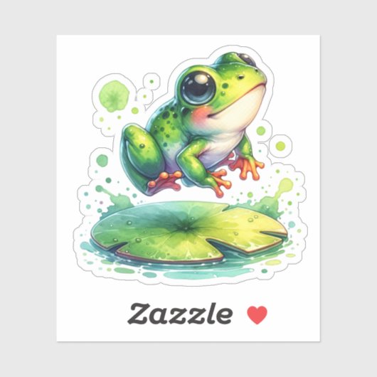 Schattigee springkikker grillige AI kunst Sticker (Vel)