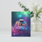 Schattigee springspin levendige kleuren briefkaart (Staand voorkant)