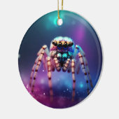 Schattigee springspin levendige kleuren keramisch ornament (Links)